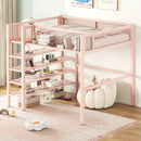 Loft Bed With 4 Tier Shelves And Storage by Unique Piece Furniture