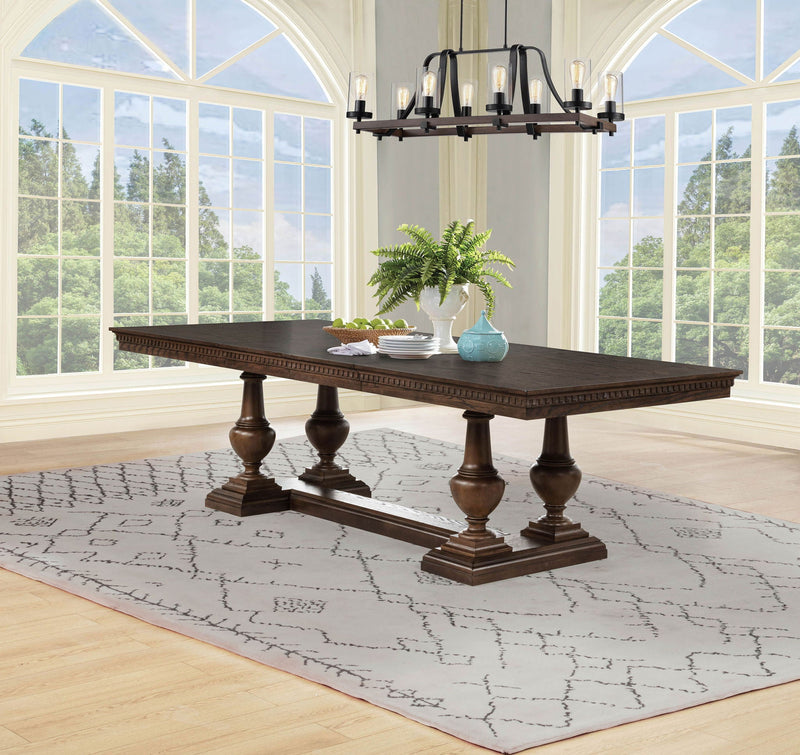 Ridgewell Rectangular Trestle Dining Table Dark Oak, photo 6 of 7