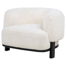 Lawler Upholstered Barrel Back Accent Chair Ivory and Black by Unique Piece Furniture