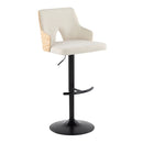 Stella - Contemporary Adjustable Barstool Stool With Swivel And Rounded T Footrest (Set of 2) by HouseOfZazla