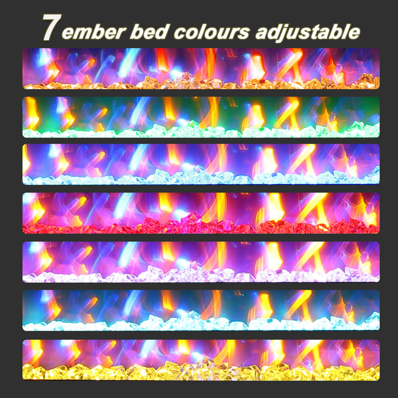 36 Inch Curved Front Electric Fireplace, Freestanding or Wall Mounted Electric Fireplace with Adjustable Flame Color & Remote Control