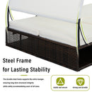 U_STYLE Outdoor Steel Frame Sun Lounger with Adjustable Backrest by HouseOfZazla