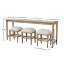 Glass Console Table With 3 Stools - Frosted by HouseOfZazla
