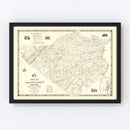 Vintage Map of Orange County, New York 1851
