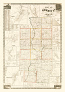Vintage Map of Summit County, Ohio 1856