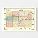 Vintage Map of Butler County, Ohio 1855