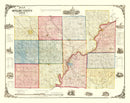 Vintage Map of Butler County, Ohio 1855