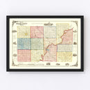 Vintage Map of Butler County, Ohio 1855