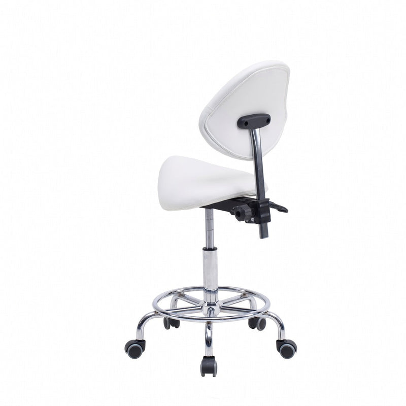 Saddle Stool Chair with Backrest - White, photo 8 of 10
