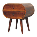 Large Chestnut Circular Bedside by HouseOfZazla