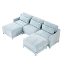 Stylish Sofa With Ottoman And Lumbar Pillows, Ergonomic Design by HouseOfZazla