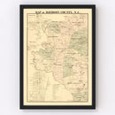 Vintage Map of Davidson County, North Carolina 1890