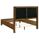 Adderley Queen Wood Panel Bed Cream and Warm Brown