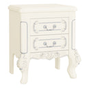 Carved Nightstand With 2 Drawers, Bedside Table - White by HouseOfZazla