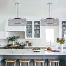 Modern Crystal Chandelier 18.9 Inches Aluminum+Iron Round Ceiling Light Flush Mount Ceiling Light Fixture for kitchen Island Dining Bedrooms and Hallway