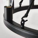 6 Light (No Bulbs) Wagon Wheel Chandelier Farmhouse Modern Small Round Chandelier For Living Room Kitchen Island Foyer Hallway Entryway Bedroom Dining Room Light Fixture Ceiling Hanging - Matte Black by HouseOfZazla