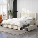 Anna - Upholstered Wingback Platform Bed With 4 Drawers Storage by HouseOfZazla