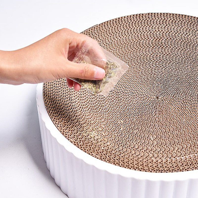 18-Inch Extra Large Cat Scratching Board - Replaceable Paper Core, Round Nest Design for Cozy Cat Naps