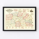 Vintage Map of Greene County, Pennsylvania 1865