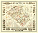 Vintage Map of Lehigh County, Pennsylvania 1865