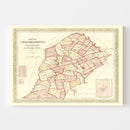 Vintage Map of Chester County, Pennsylvania 1847