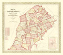 Vintage Map of Chester County, Pennsylvania 1847