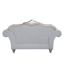 Pelumi - Loveseat With 5 Pillows - Light Gray Linen & Platinum