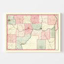 Vintage Map of Warren County, Pennsylvania 1865