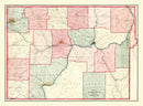 Vintage Map of Warren County, Pennsylvania 1865