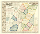 Vintage Map of Somerset County, Pennsylvania 1860