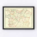 Vintage Map of Fayette County, Pennsylvania 1865