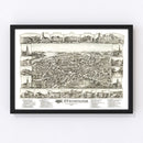 Vintage Map of Westborough, Massachusetts 1888