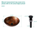 Vessel Bathroom Sink With Pop Up Drain, Round Bowl For Vanity Smooth - Brown by HouseOfZazla