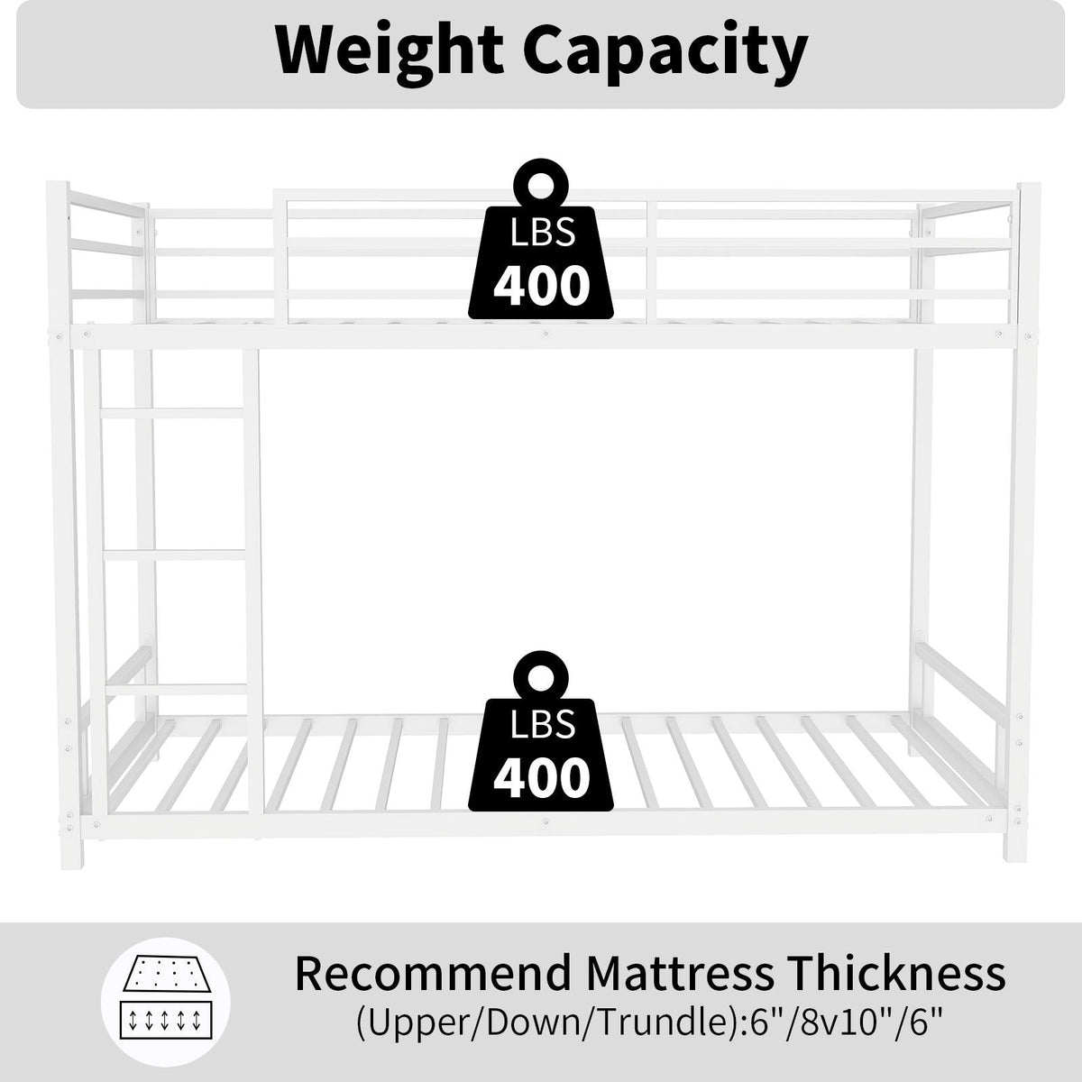 Bunk Bed With Noise Reduction And Safety Guardrail, photo 12 of 22