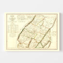 Vintage Map of Somerset County, Pennsylvania 1830
