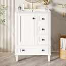 Bathroom Vanity With Integrated Basin, Soft Close Drawers, Door Mounted Double Layer Shelf by Unique Piece Furniture
