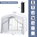 Pop up Canopy Tent wiht 4 Sidewalls Mesh Netting Wheeled Bag-White by LJGDeals