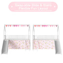 Jack - House Loft Bed With Slide And Curtain Set by HouseOfZazla