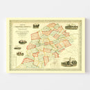 Vintage Map of Chester County, Pennsylvania 1856