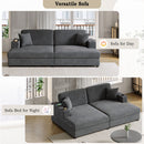 Oversized Loveseat Chaise With 2 USB Ports, 2 Cup Holders And 2 Throw Pillows by Unique Piece Furniture