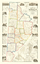 Vintage Map of Wayne County, Pennsylvania 1860