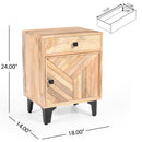 Solid Wood Vintage Nightstand With Handcrafted Detailing by HouseOfZazla