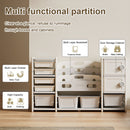 Kids Toy Storage Organizer With 8 Removable Toy Bins, 4 Tier Bookshelf, And 2 Cabinet Storage - Gray / Ivory by HouseOfZazla