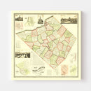 Vintage Map of Berks County, Pennsylvania 1860