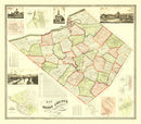 Vintage Map of Berks County, Pennsylvania 1860