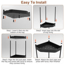 4 Tier Corner Shower Caddy Floor Standing Corner Shelf Carbon Steel Bathroom Storage Rack Organizer Stand with 4 Hooks for Bathroom Bathtub