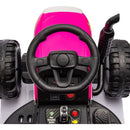 Ride on Tractor with Trailer,24V Battery Powered Electric Tractor Toy, 200wx2motor 1.86-4.97MPH/Remote Control,electric car for kids,Three speed adjustable,USB,MP3, Bluetooth,LED light, safety belt