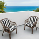 Outdoor Chair Cushions Set of 2 – Black and White Striped by HouseOfZazla