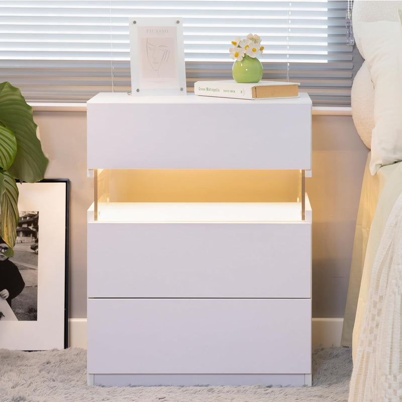 LED Nightstands with 3 Drawers, photo 7 of 8
