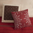 7 PC Pieced Faux Suede Comforter Set Red Queen